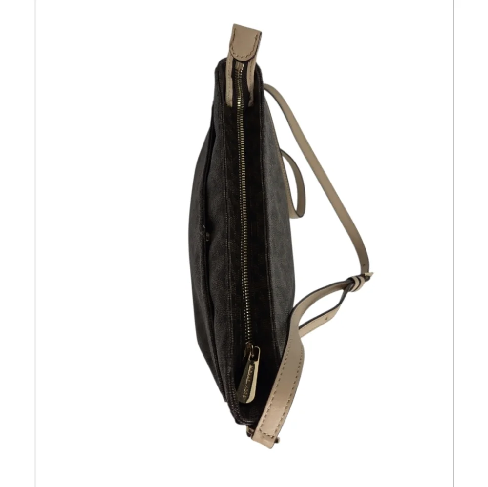 MICHAEL Michael Kors Jet Setter Large Brown Logo Crossbody Bag - Picture 3 of 16